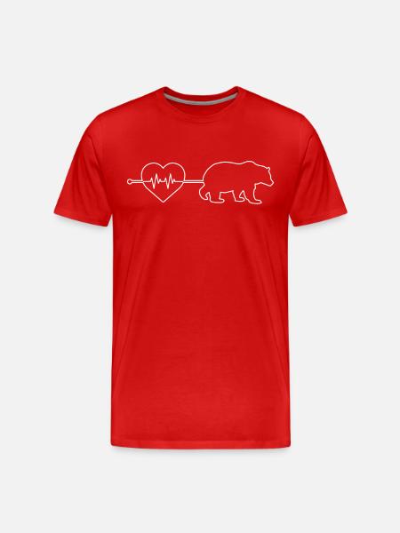 Bear heartbeat - Men's Premium Organic T-Shirt - red