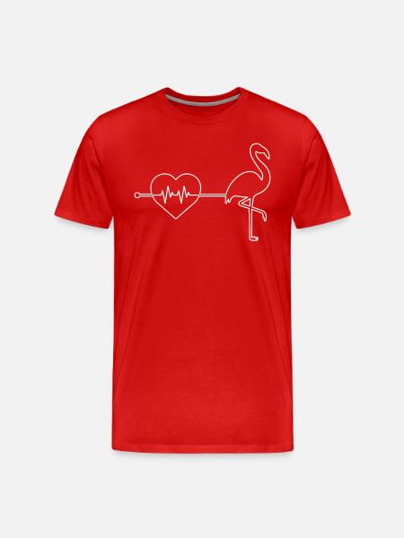 Flamingo heartbeat - Men's Premium Organic T-Shirt - red