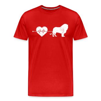 Battement de cœur du Lion - T-shirt bio Premium Homme - rouge - Devant - Damien (186cm)