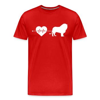 Battement de cœur du Lion - T-shirt bio Premium Homme - rouge - Devant - Damien (186cm)