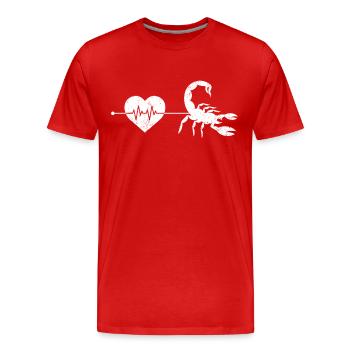 Cancer heartbeat - Men's Premium Organic T-Shirt - red - Front - Damien (186cm)