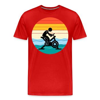 Aqua Cycling Schwimmbad Fitness Training - Männer Premium Bio T-Shirt - Rot - Vorne - Damien (186cm)