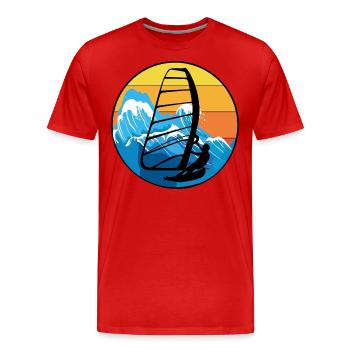 Planche à voile Planche à voile Planche à voile Surf Water Sport - T-shirt bio Premium Homme - rouge - Devant - Damien (186cm)