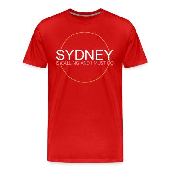 Citation de Sydney - T-shirt bio Premium Homme - rouge - Devant - Damien (186cm)
