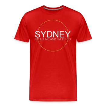 Citation de Sydney - T-shirt bio Premium Homme - rouge - Devant - Damien (186cm)