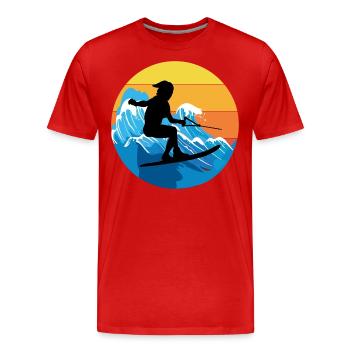 Vintage Rétro Ski Nautique Ski Sports nautiques - T-shirt bio Premium Homme - rouge - Devant - Damien (186cm)
