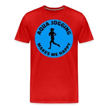 Deep Water Aqua jogging Pool Running Fitness - T-shirt bio Premium Homme - rouge - Devant - Damien (186cm)
