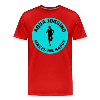 Deep Water Aqua jogging Pool Running Fitness - T-shirt bio Premium Homme - rouge - Devant - Damien (186cm)