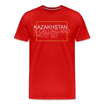 Kazakhstan Dicton - T-shirt bio Premium Homme - rouge - Devant - Damien (186cm)