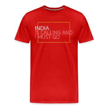 India Quote - Men's Premium Organic T-Shirt - red - Front - Damien (186cm)