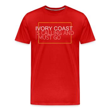 Citation Côte d’Ivoire - T-shirt bio Premium Homme - rouge - Devant - Damien (186cm)