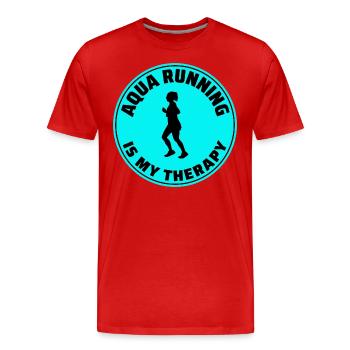 Deep Water Aqua jogging Pool Running Fitness - T-shirt bio Premium Homme - rouge - Devant - Damien (186cm)
