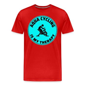 Aqua Cycling Schwimmbad Fitness Training - Männer Premium Bio T-Shirt - Rot - Vorne - Damien (186cm)