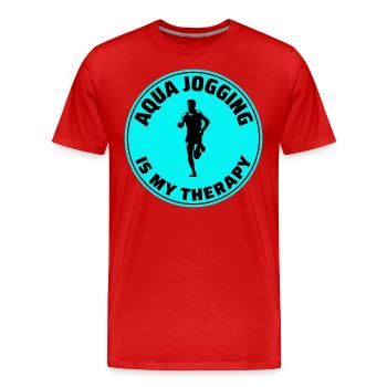 Deep Water Aqua jogging Pool Running Fitness - T-shirt bio Premium Homme - rouge - Devant - Damien (186cm)