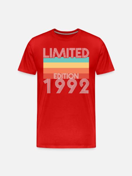 Limited Edition Retro 1992 - Men's Premium Organic T-Shirt - red