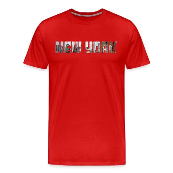 New York - T-shirt bio Premium Homme - rouge - Devant - Damien (186cm)