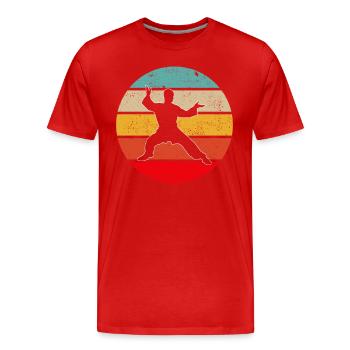 Kampfsport Retro - Männer Premium Bio T-Shirt - Rot - Vorne - Damien (186cm)