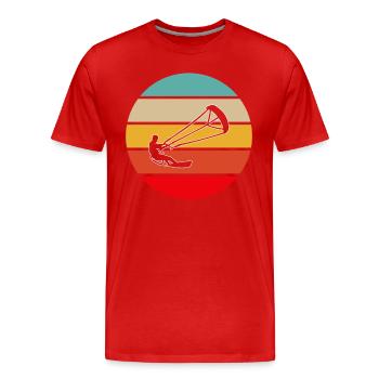 Kite surfen Retro - Männer Premium Bio T-Shirt - Rot - Vorne - Damien (186cm)