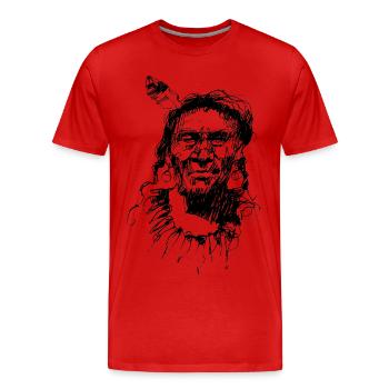 L'Indien - T-shirt bio Premium Homme - rouge - Devant - Damien (186cm)