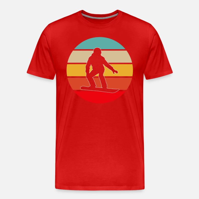 Snowboarding Retro - Männer Premium Bio T-Shirt - Rot