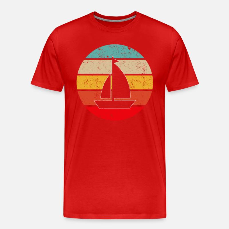 Segeln Retro - Männer Premium Bio T-Shirt - Rot