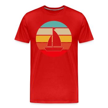 Rétro de la voile - T-shirt bio Premium Homme - rouge - Devant - Damien (186cm)