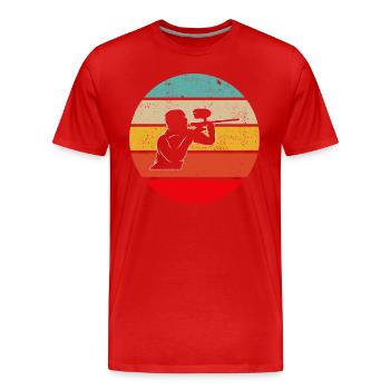Paintball Rétro - T-shirt bio Premium Homme - rouge - Devant - Damien (186cm)