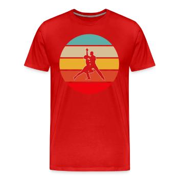 Dancing Retro - Men's Premium Organic T-Shirt - red - Front - Damien (186cm)