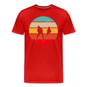Pêche Rétro - T-shirt bio Premium Homme - rouge - Devant - Damien (186cm)