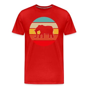 Elefant Retro - Männer Premium Bio T-Shirt - Rot - Vorne - Damien (186cm)