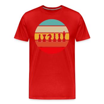 Schach Retro - Männer Premium Bio T-Shirt - Rot - Vorne - Damien (186cm)