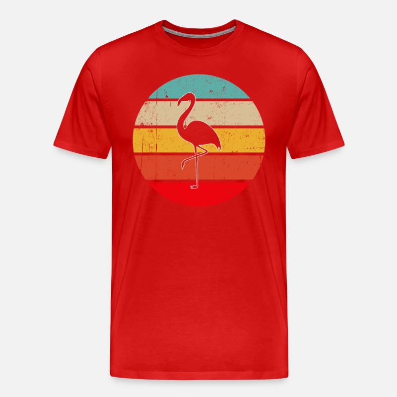 Flamingo Retro - Männer Premium Bio T-Shirt - Rot