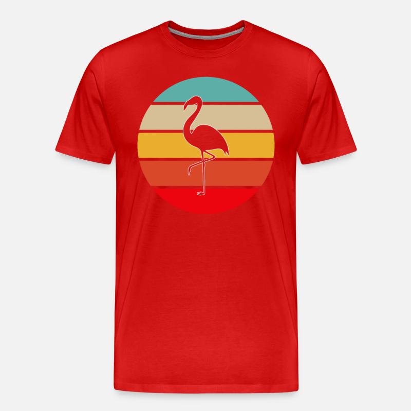 Flamingo Retro - Männer Premium Bio T-Shirt - Rot