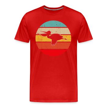 Pelikan Rétro - T-shirt bio Premium Homme - rouge - Devant - Damien (186cm)