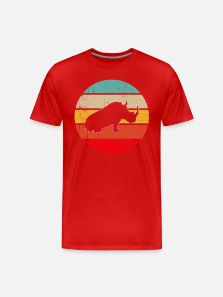 Nashorn Retro - Männer Premium Bio T-Shirt - Rot