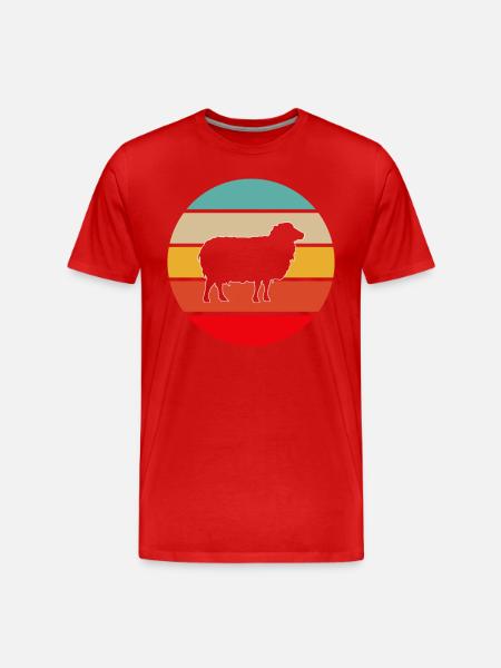Sheep Retro - Men's Premium Organic T-Shirt - red