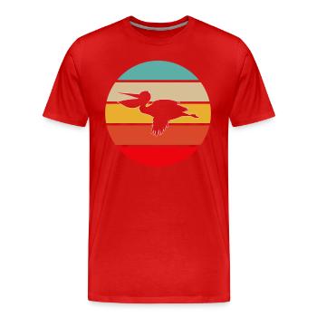 Pelikan Rétro - T-shirt bio Premium Homme - rouge - Devant - Damien (186cm)