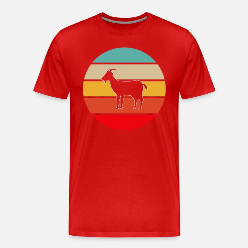 Ziege Retro - Männer Premium Bio T-Shirt - Rot