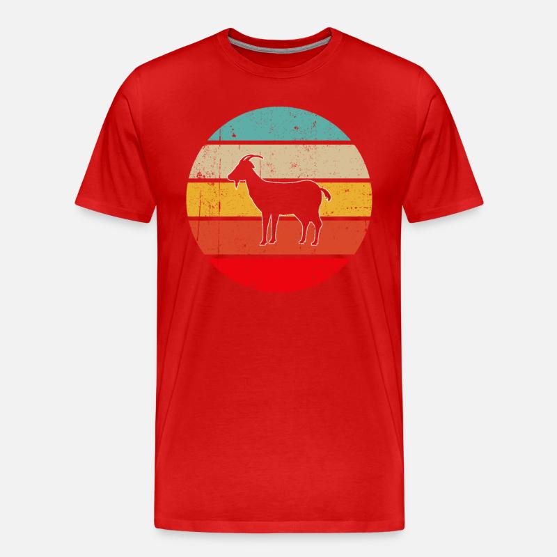 Ziege Retro - Männer Premium Bio T-Shirt - Rot