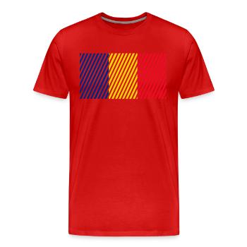 Drapeau de la Roumanie - T-shirt bio Premium Homme - rouge - Devant - Damien (186cm)