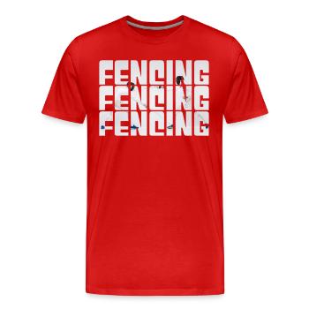 Fencing - Men's Premium Organic T-Shirt - red - Front - Damien (186cm)
