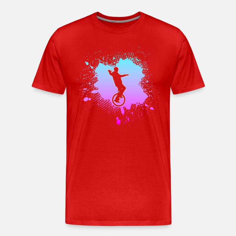 Einrad - Männer Premium Bio T-Shirt - Rot
