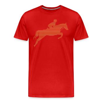 Équitation - T-shirt bio Premium Homme - rouge - Devant - Damien (186cm)