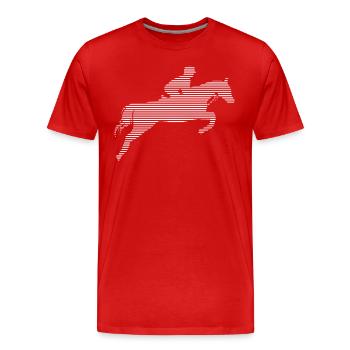 Équitation - T-shirt bio Premium Homme - rouge - Devant - Damien (186cm)