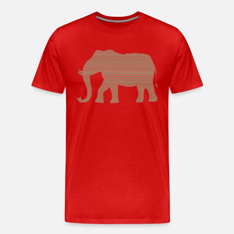 Elefant - Männer Premium Bio T-Shirt - Rot