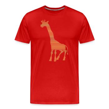 Giraffe - Männer Premium Bio T-Shirt - Rot - Vorne - Damien (186cm)
