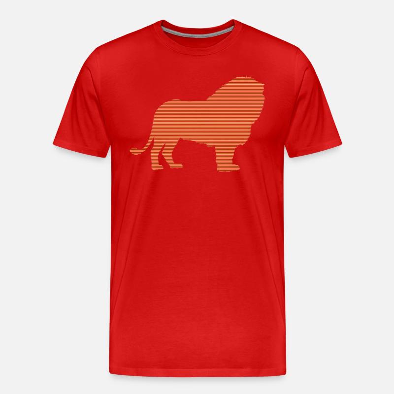 Löwe - Männer Premium Bio T-Shirt - Rot