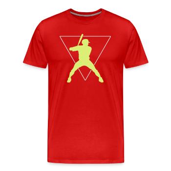 Baseball Logo - T-shirt bio Premium Homme - rouge - Devant - Damien (186cm)