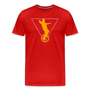 Monocycle - T-shirt bio Premium Homme - rouge - Devant - Damien (186cm)