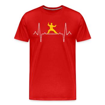 Kampfsport Herzschlag - Männer Premium Bio T-Shirt - Rot - Vorne - Damien (186cm)
